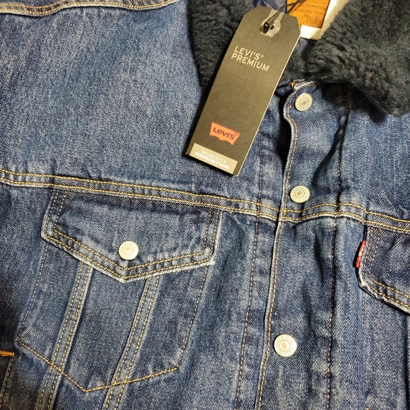 Levi's Premium COCOON BOMBER SHERPA TRUCKER JEAN JACKET - Picture 10 of 12